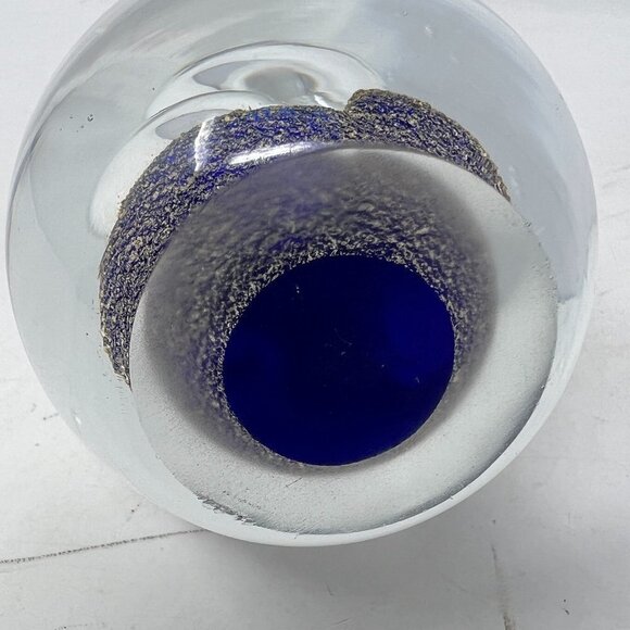 Solid Glass Paper Weight Made Egg Shaped Hand Blown Art Swirl - Picture 4 of 6